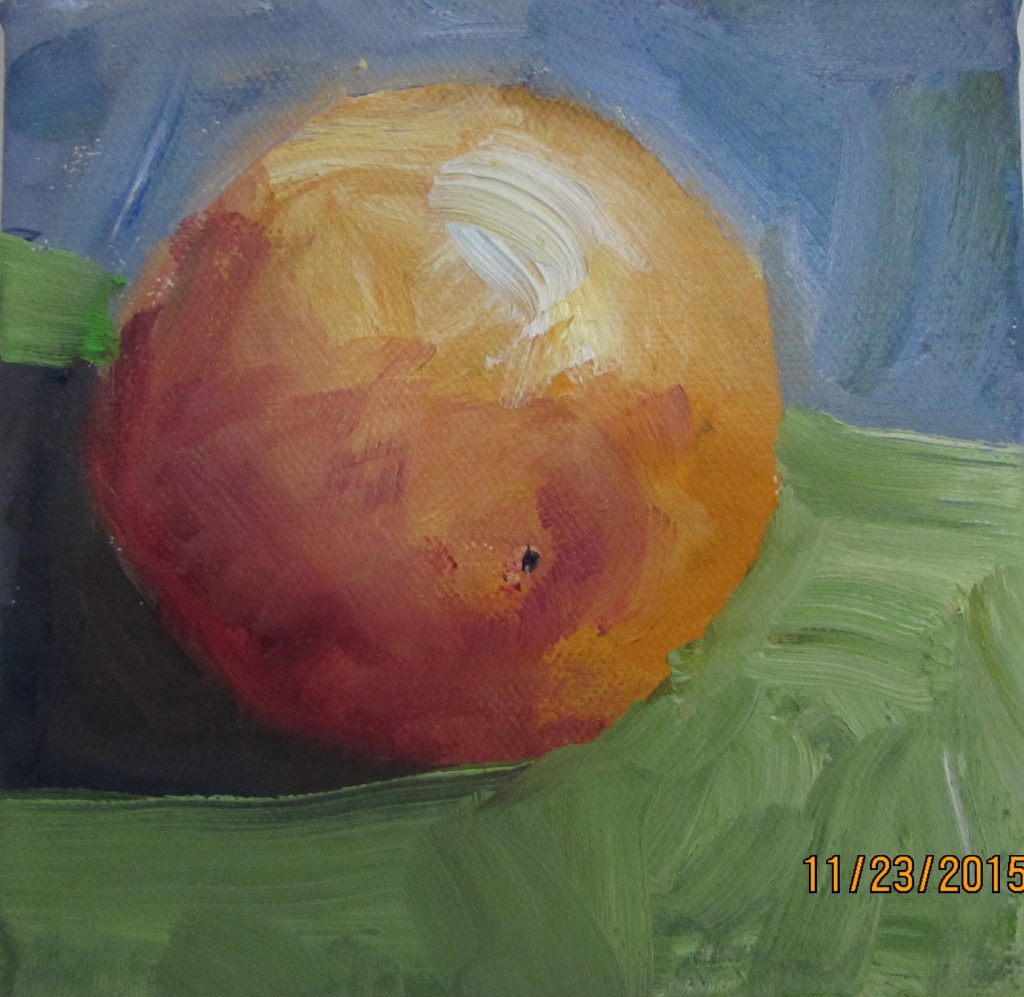 Orange Oil on Canvas 5 x 5 Artist: Susan Tyler 