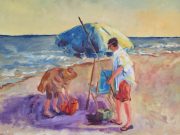 Packing Up | Susan Tyler Painting | Beach