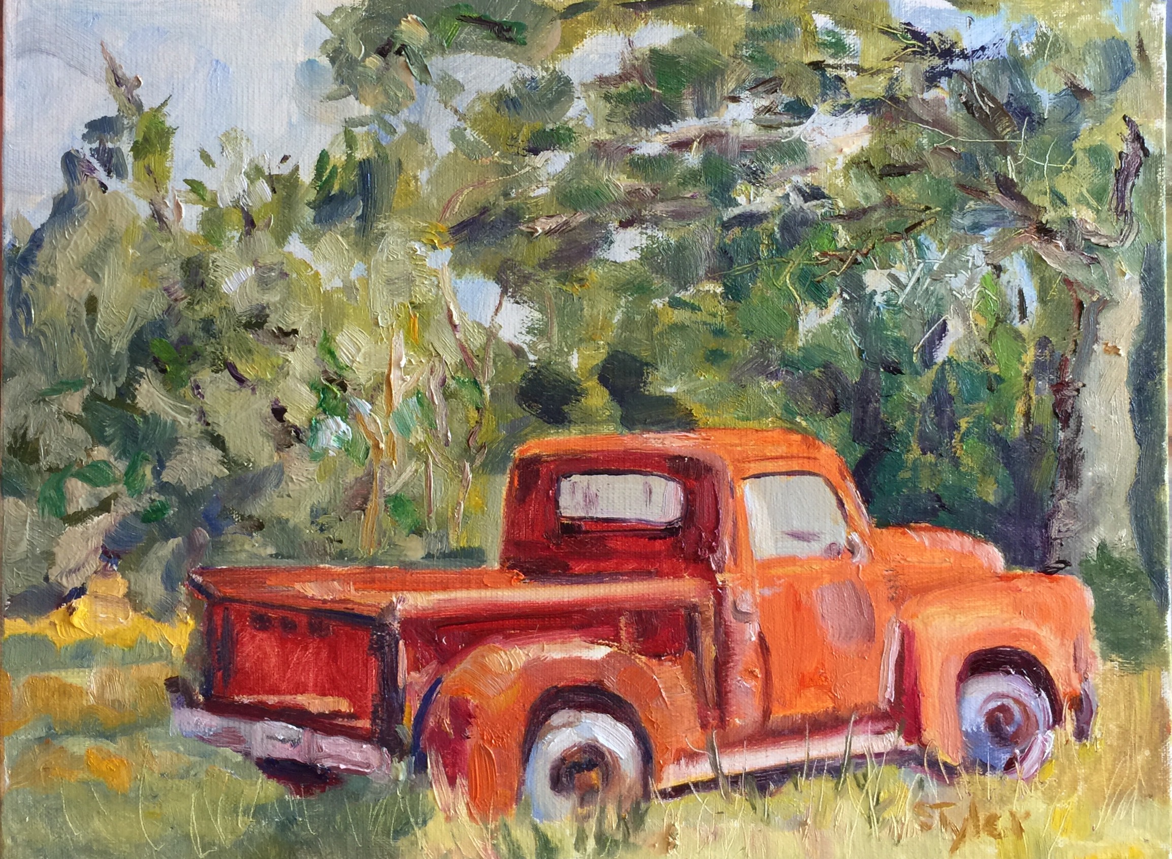  Old  Red Truck  Private Collection Tyler Studio Art 
